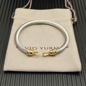 David Yurman 5mm Gold Rhinestone Hook Bracelet